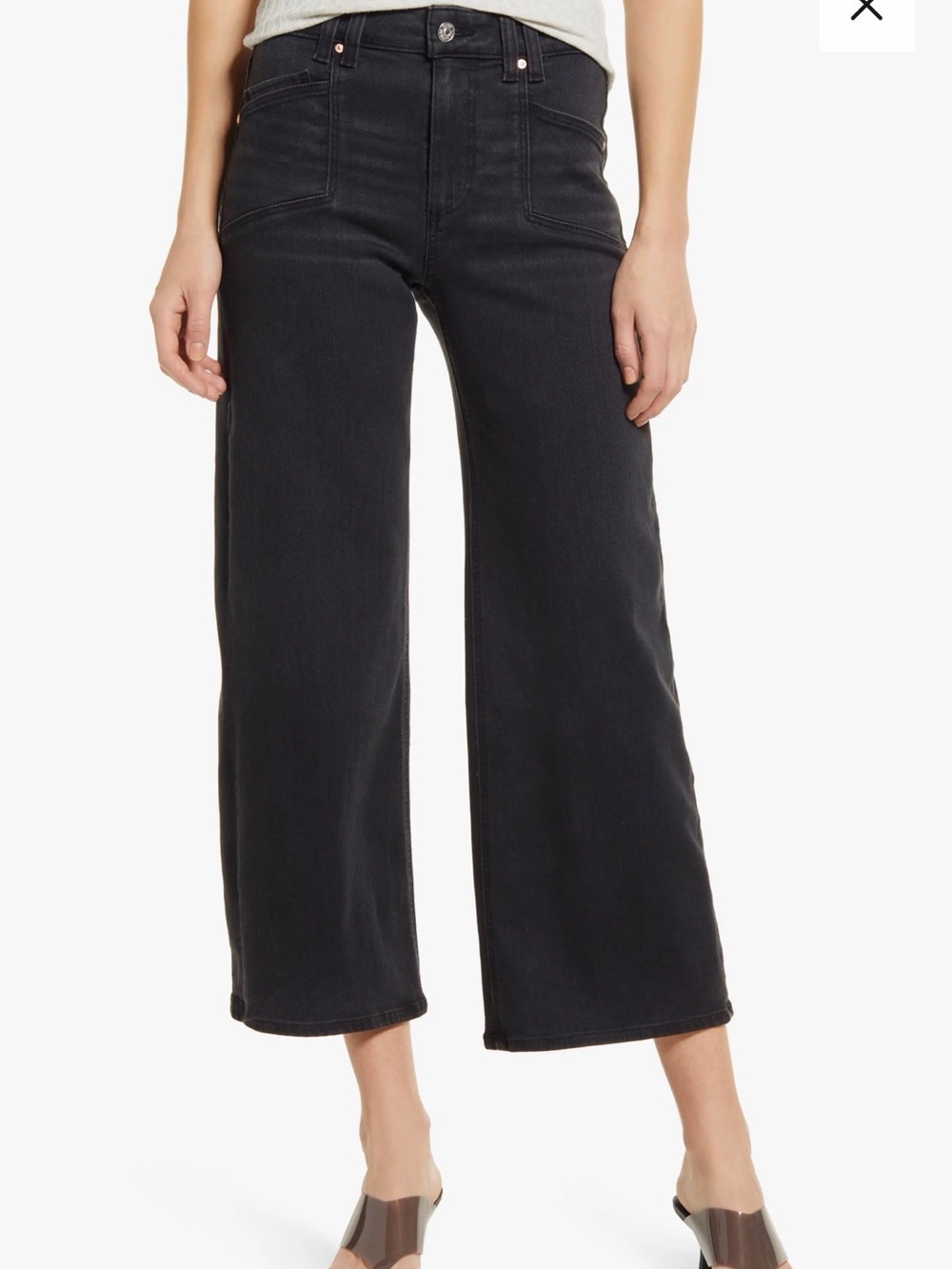 PAIGE Anessa High Waist Crop Wide Leg Jeans Size 30